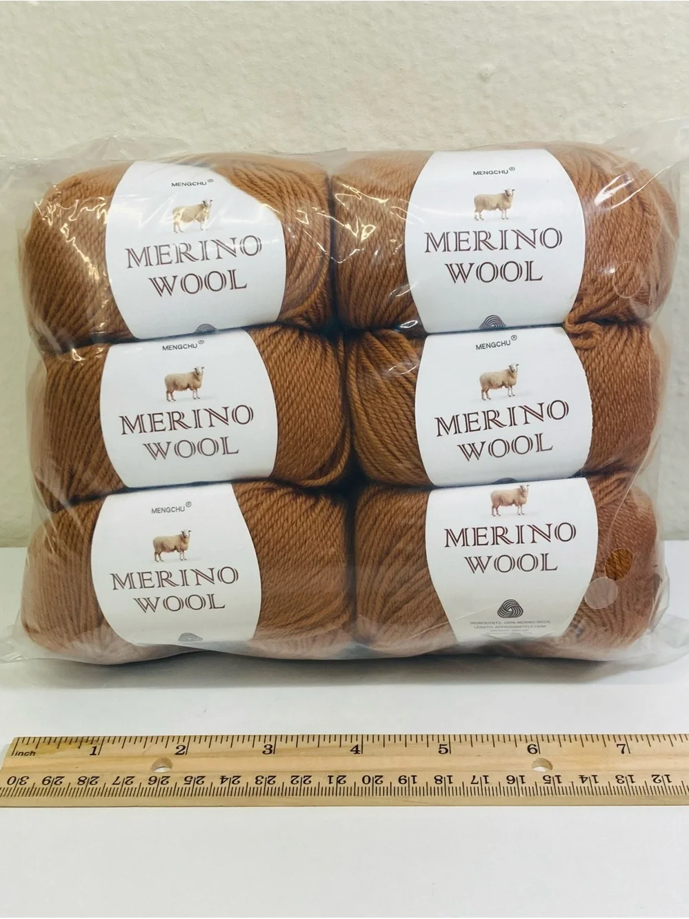 6 NWT ~300g Total Mengchu 100% Merino Wool Yarn 6 Skeins Color Fall Leaves